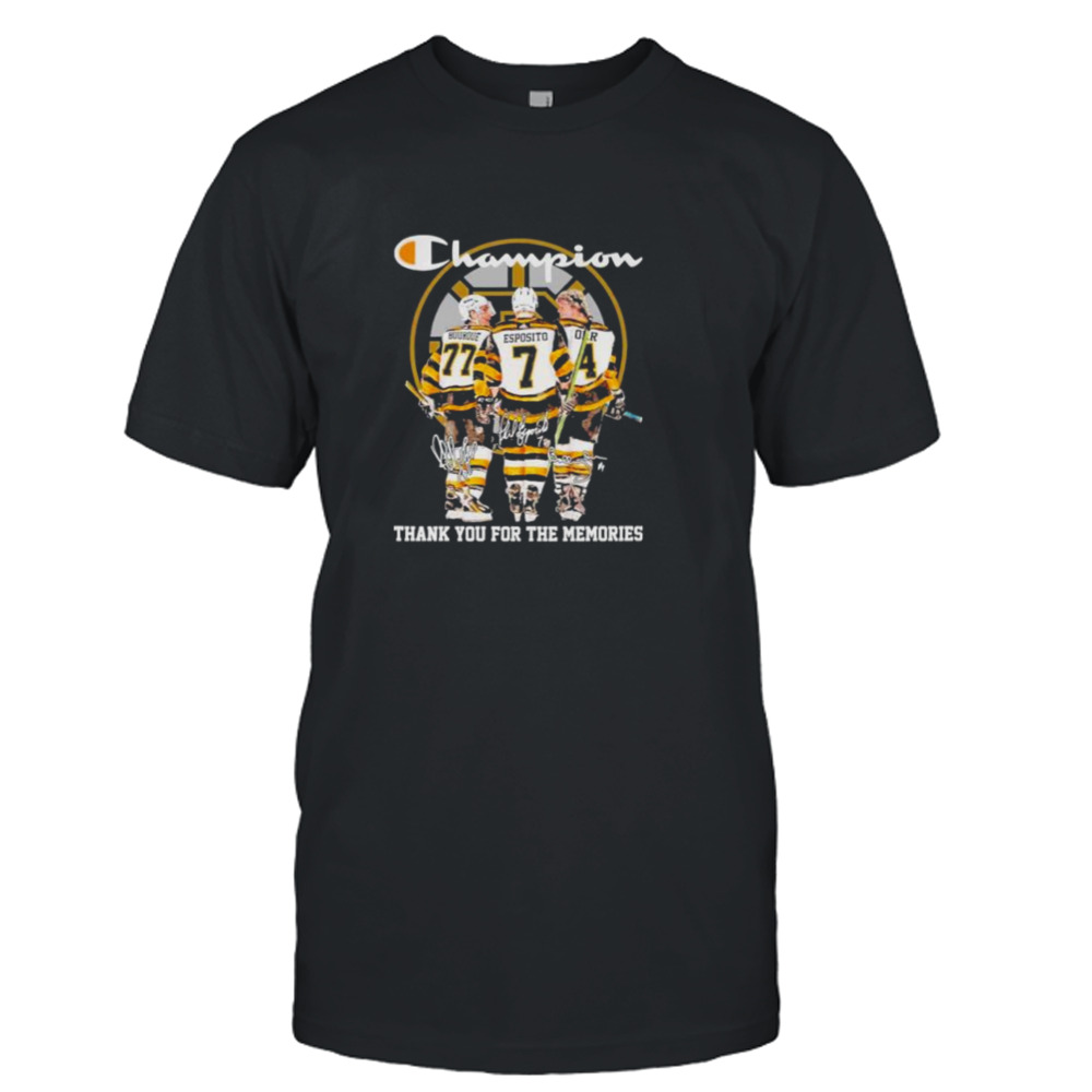 Boston Bruins Champions thank You for the memories signatures shirt