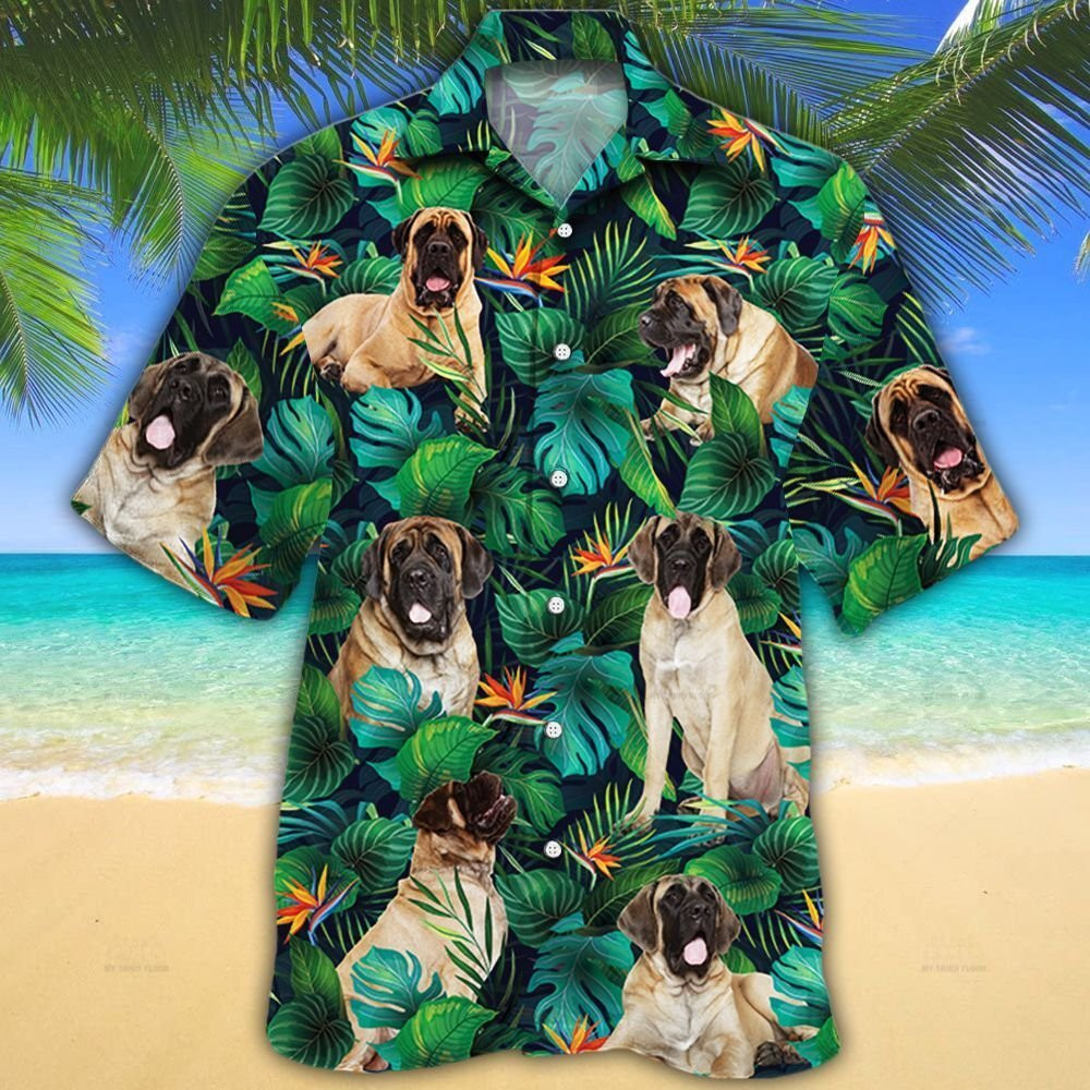 English Mastiff Dog Lovers Leaves Hawaiian Shirt