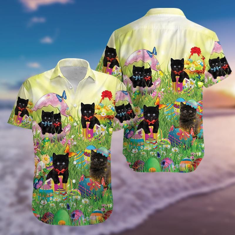 Find Black Cat So Cute Happy Easter 110321H Hawaiian Shirt