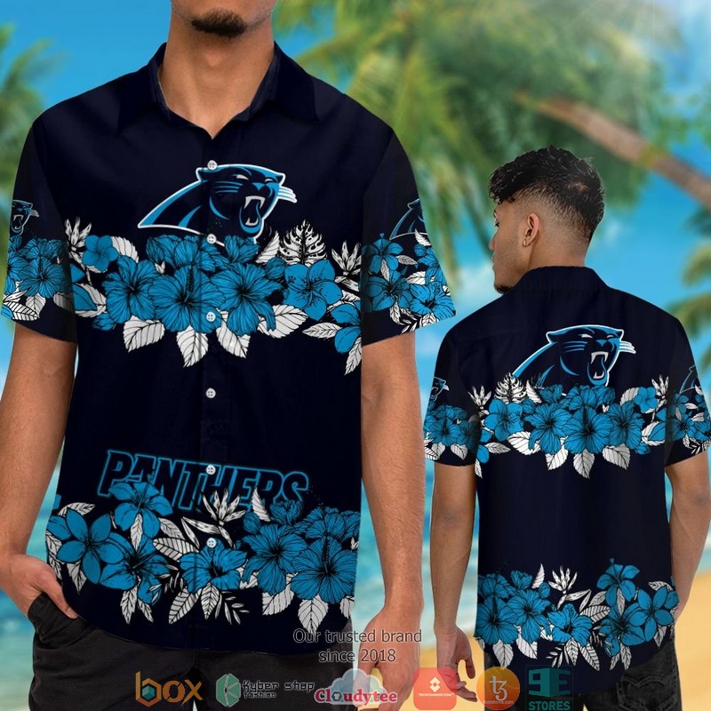Carolina Panthers Flower Nfl Hawaiian Full 3d Shirt For Fans-1
