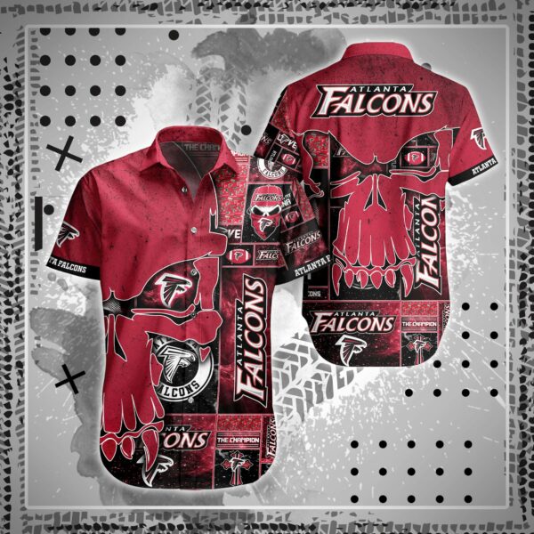 Nfl Atlanta Falcons Hawaiian Shirt Short Skull 3d-1
