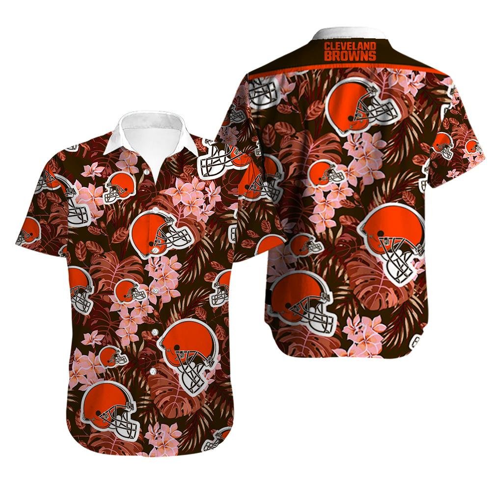 Nfl Cleveland Browns Helmet Aloha Hawaii 3d Shirt For Fans