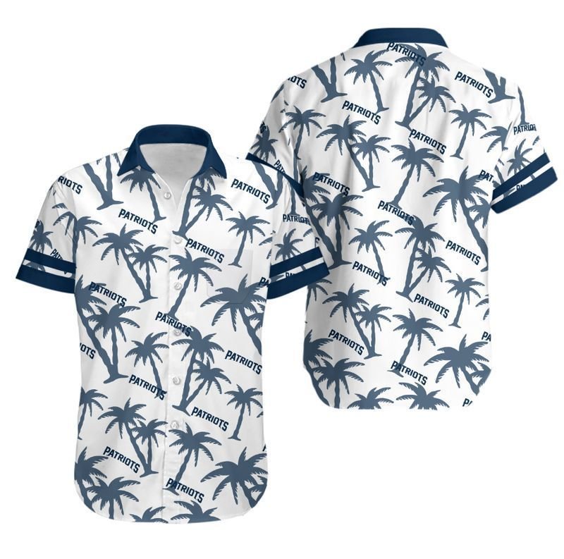 New England Patriots Coconut Tree Nfl Hawaiian Shirt For Fans-1