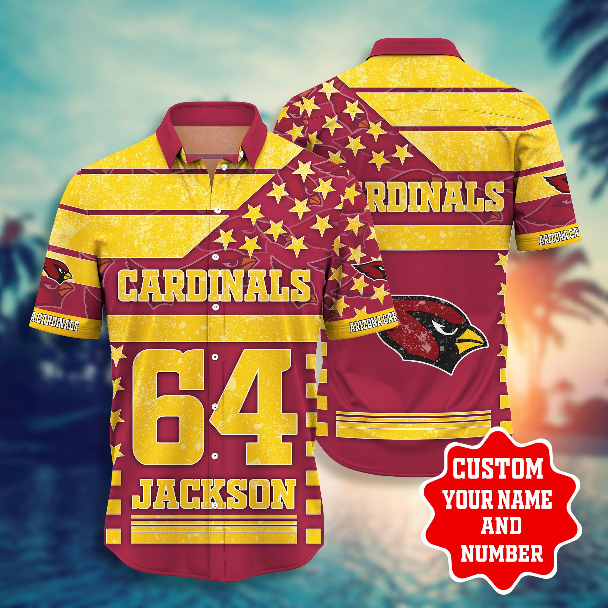 Arizona Cardinals Personalized Name And Number NFL 3D