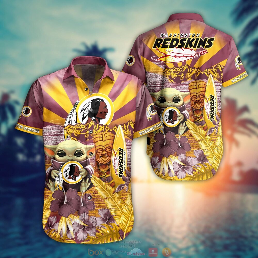 Yoda Washington Redskins Nfl Hawaii Full 3d Shirt For Fans-1