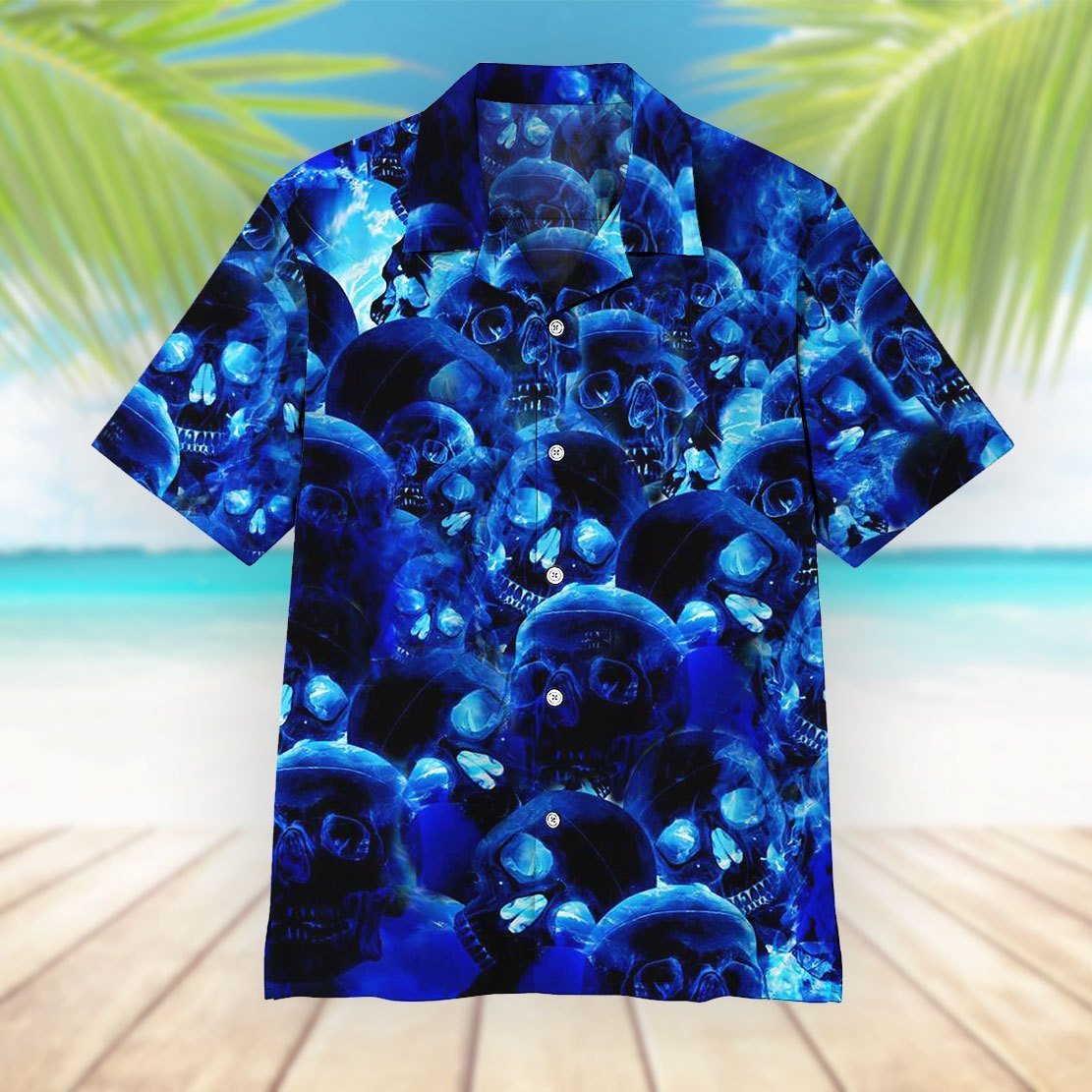 3d Skull Hawaiian Shirt Unisex Adult Hw6116-1