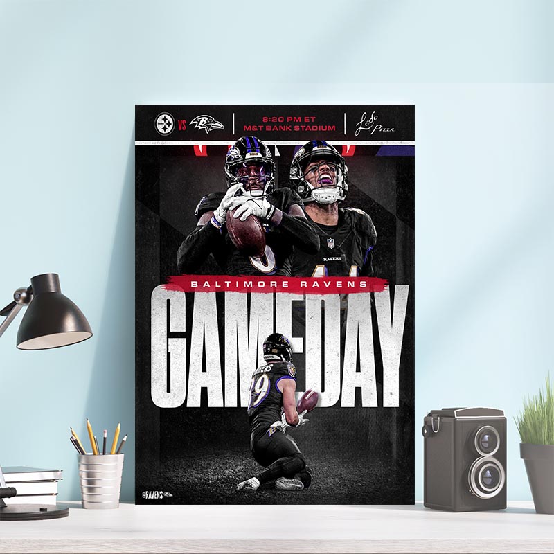 Baltimore Ravens Primetime At The Bank – Game Day Poster