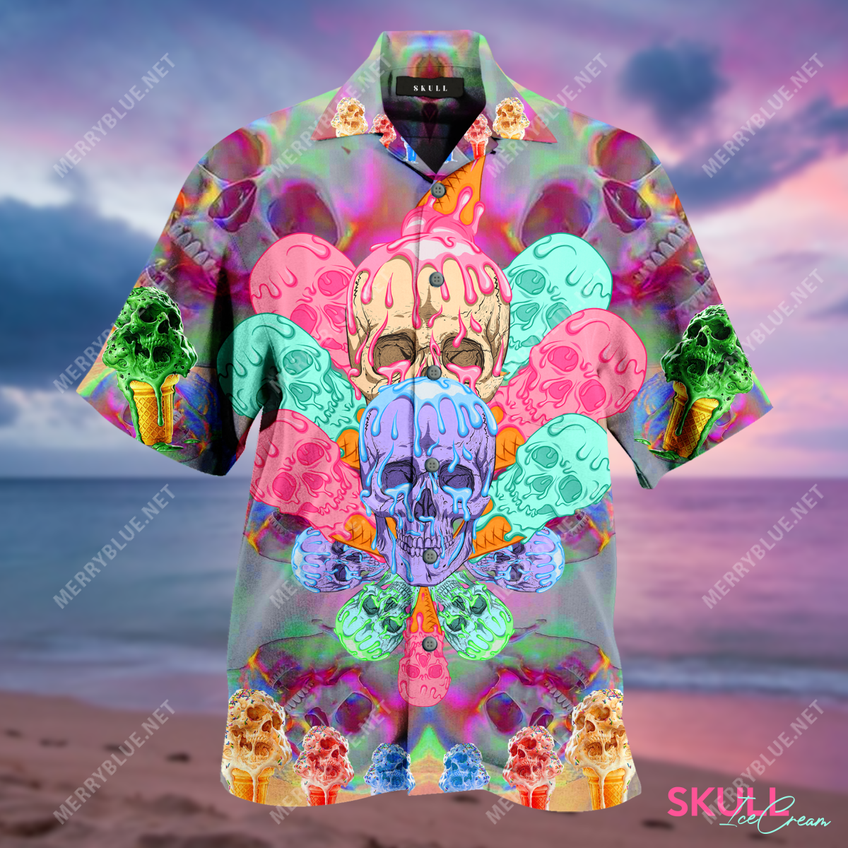 Cooling Skull Unisex Hawaiian Shirt-1