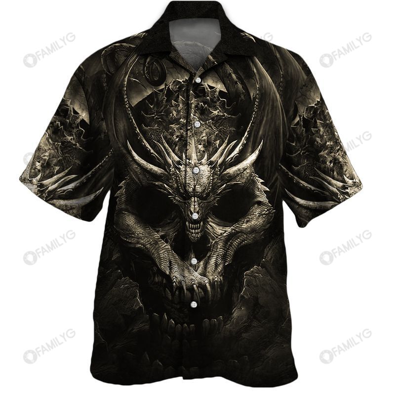 Dragon Skull Art Unisex Hawaiian Shirt Summer Hawaiian For Men Women Couple
