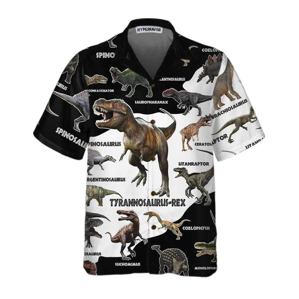 Cool Printed Dino Hawaiian Shirt