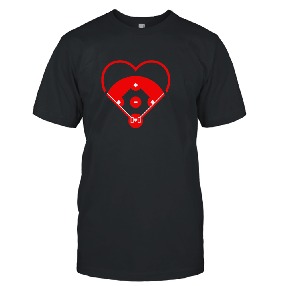 Baseball Diamond Heart shirt