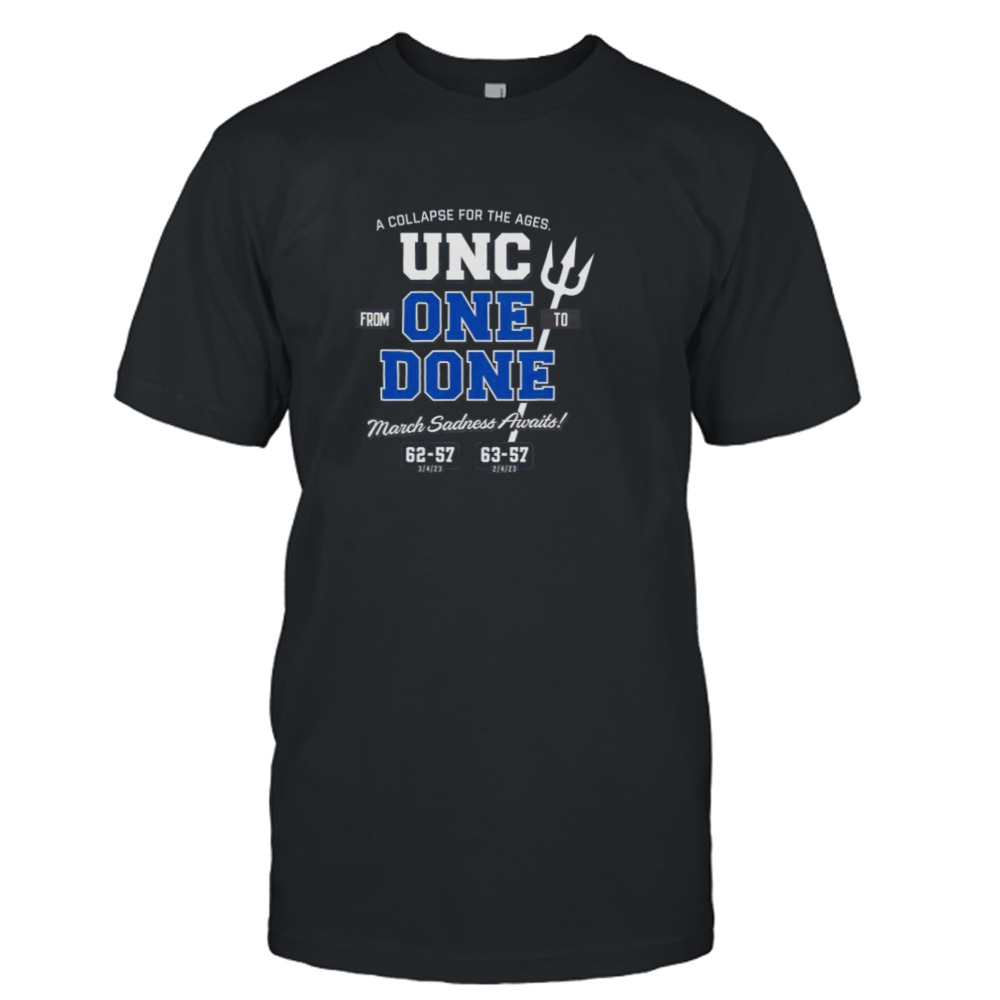 Duke Blue Devils From One To Done March Sadness Awaits Shirt