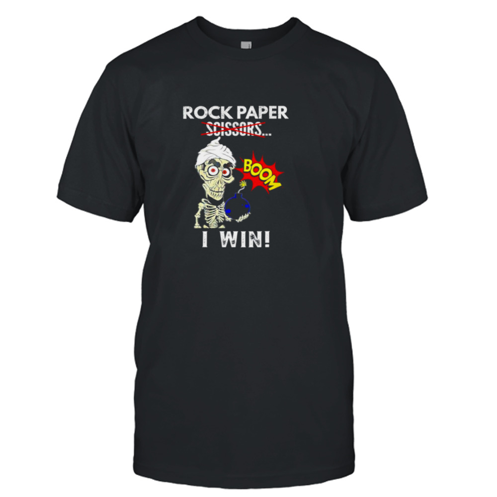 Muppets Boom Rock Paper scissors I win shirt