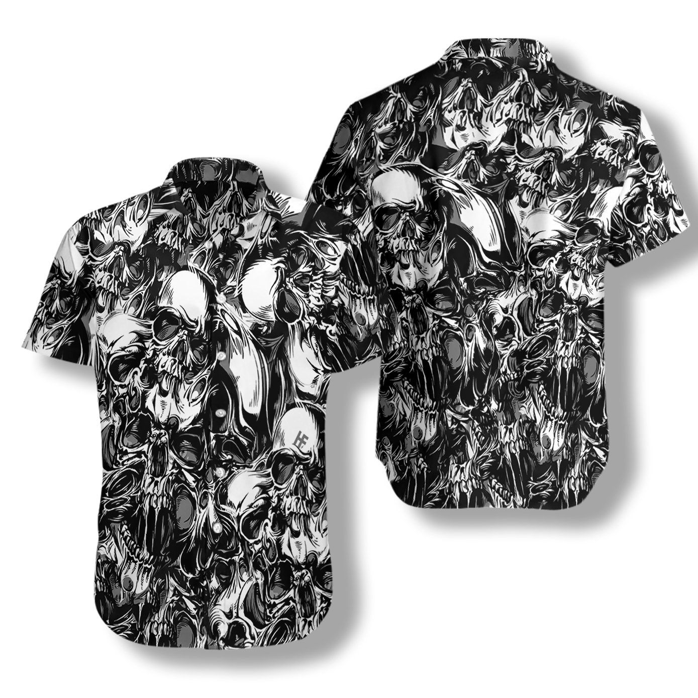 3d Skull Pattern Hawaiian Shirt