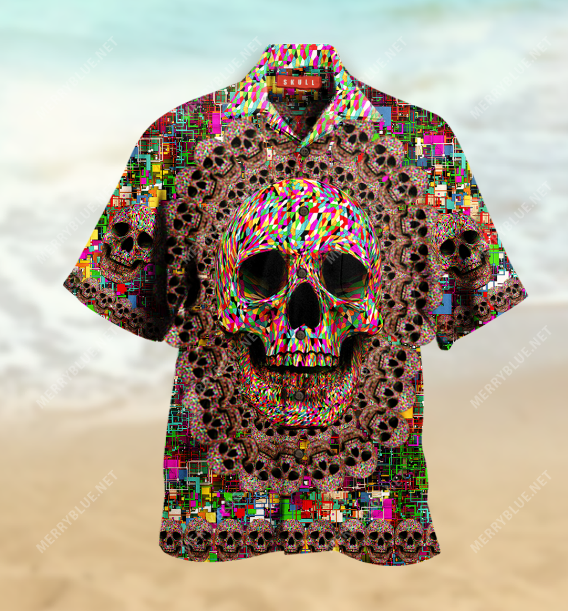 Amazing Smiling Skull Hawaiian Unisex Shirt
