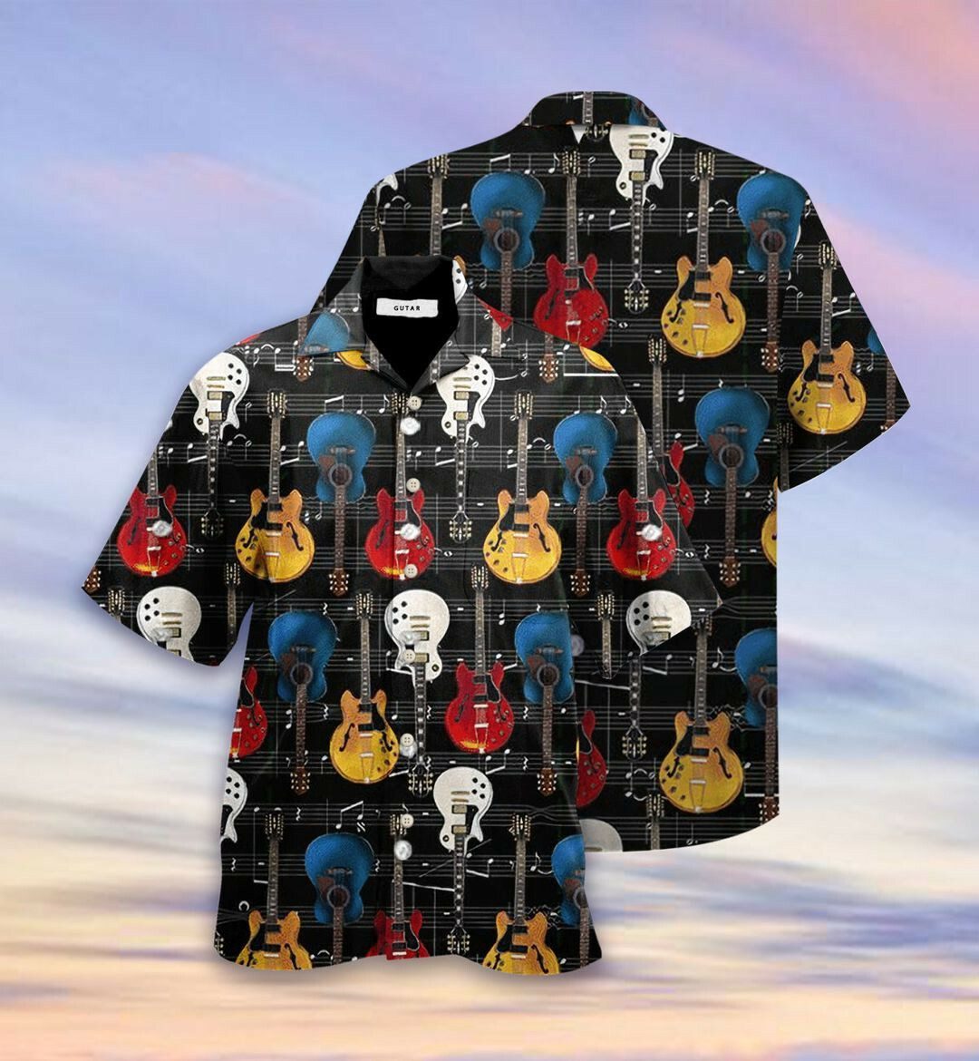 Electric Guitar 3d All Over Printed Hawaiian Shirt