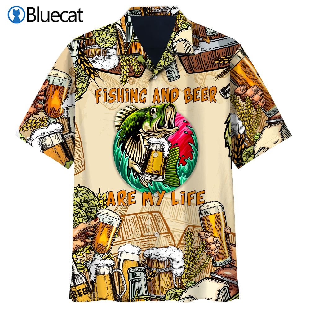 Fishing And Beer Are My Life Aloha Hawaiian Shirt