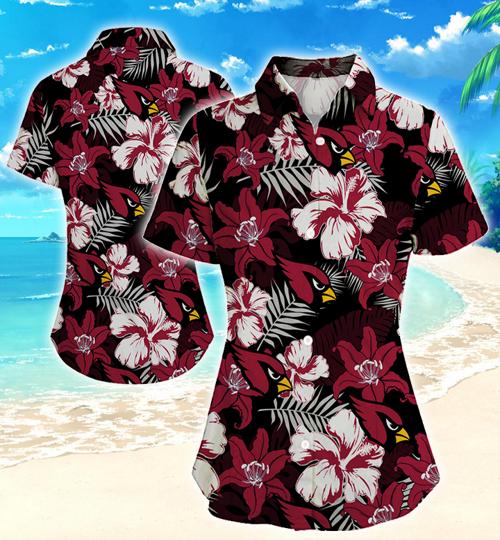 Arizona Cardinals Women Hawaiian Shirt Summer Button Up