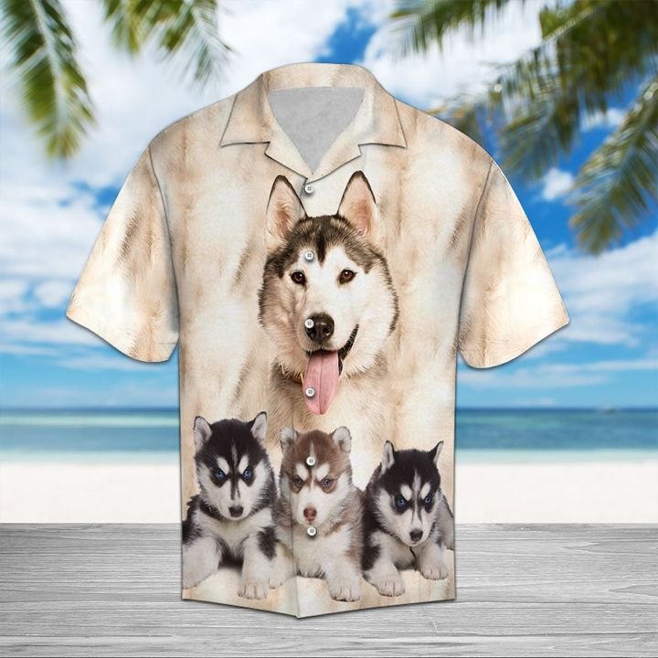 Siberian Husky Great Hawaiian Shirt Summer Button Up