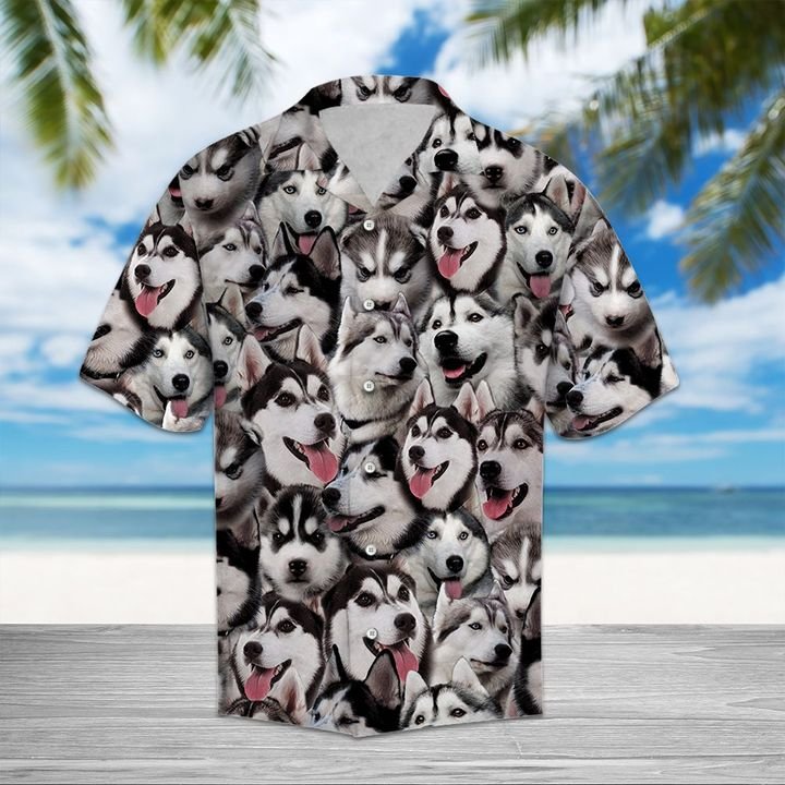 Siberian Husky Hawaiian Shirt Summer Button Up