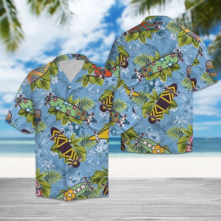 Skateboard Tropical Hawaiian Shirt