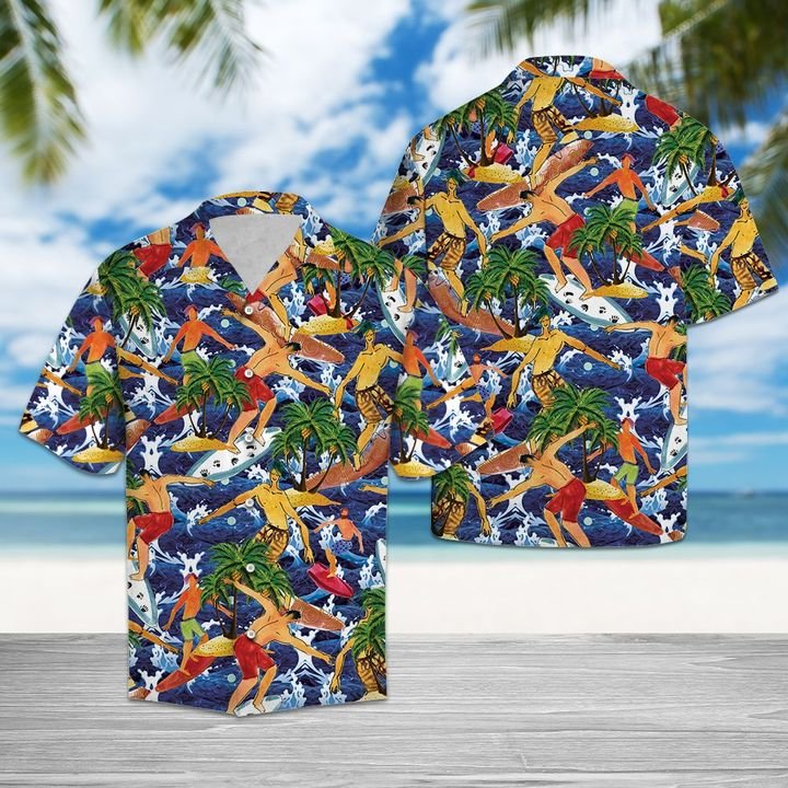 Surfing Lover Hawaiian Shirt Summer Button Up-1