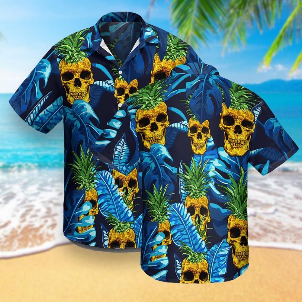 Tropical Skull Hawaiian tShirt Unisex Full Size Adult Colorful