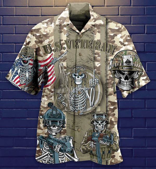Veteran Us Skull Style Limited Edition – Hawaiian Shirt