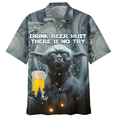 Yoda With Beer Hawaiian Shirt