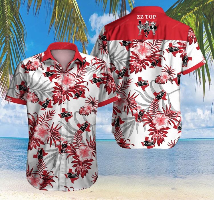 Zz Top American Rock Band Graphic Print Short Sleeve Hawaiian Casual Shirt