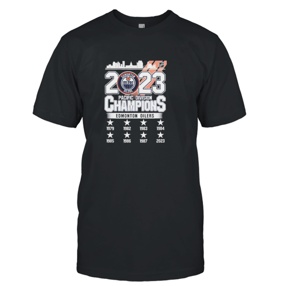 NHL 2023 Edmonton Oilers Pacific Division Champions City Shirt