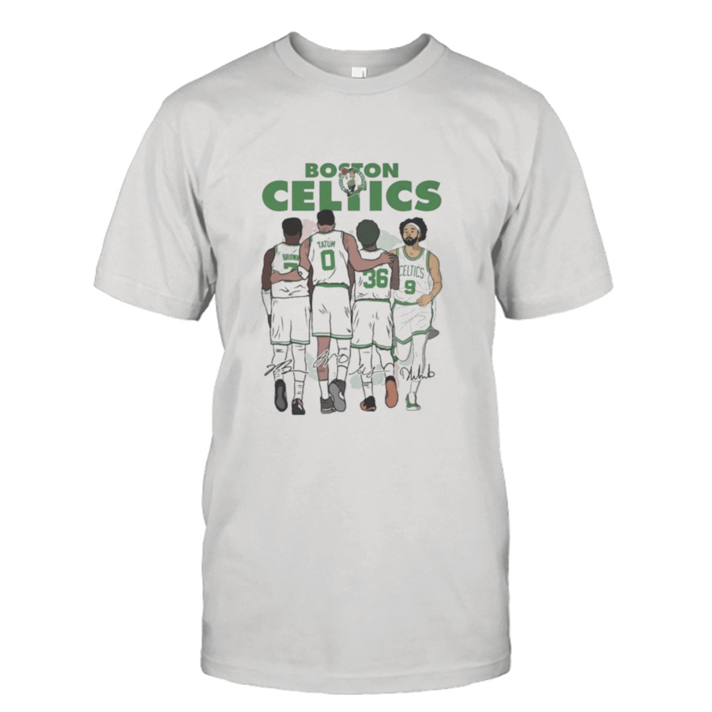 Boston Celtics Jaylen Brown Jayson Tatum Marcus Smart and Derrick White signatures shirt