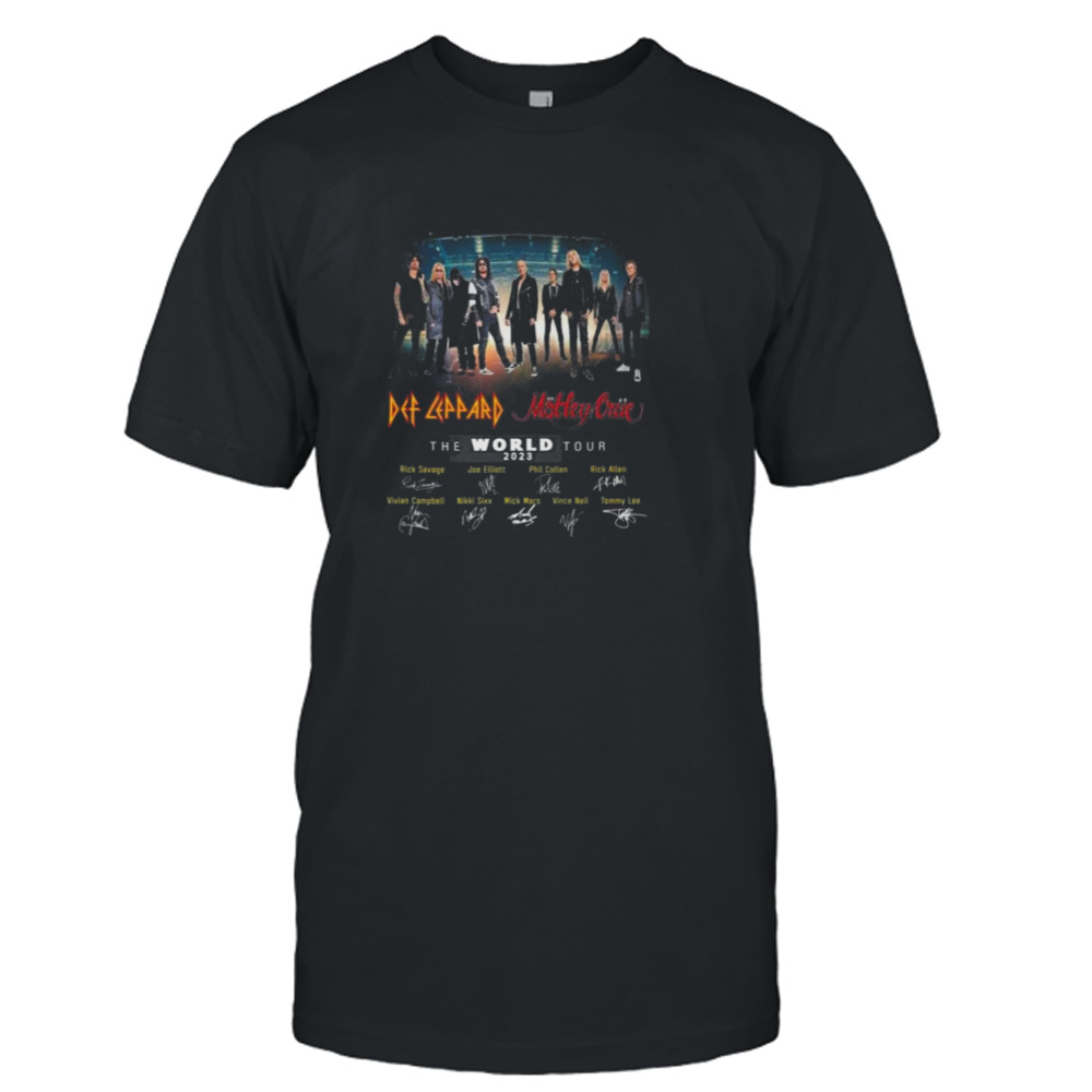 Motley Crue And Def Leppard The World Tour 2023 Signatures Shirt