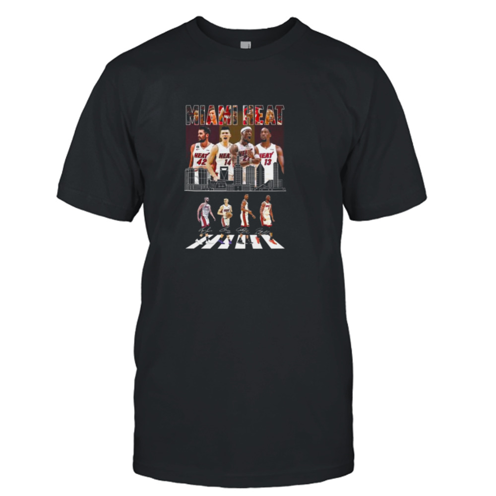 Miami Heat Team Basketball Skyline Abbey Road Signatures shirt