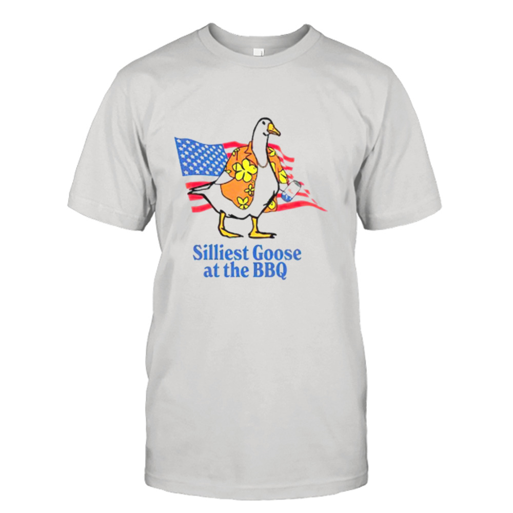 Silliest Goose at the BBQ USA flag shirt