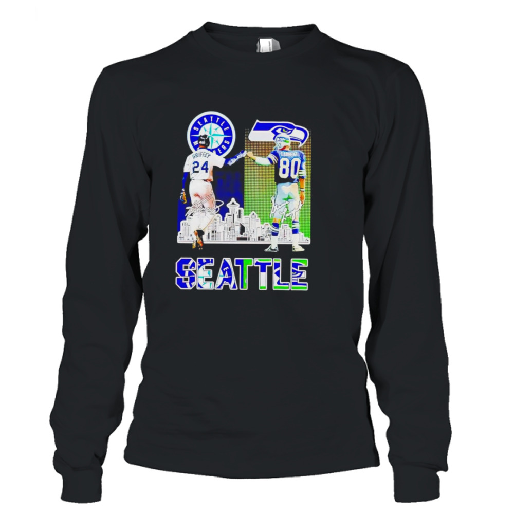 Ken griffey jr and steve largent seattle city signatures shirt