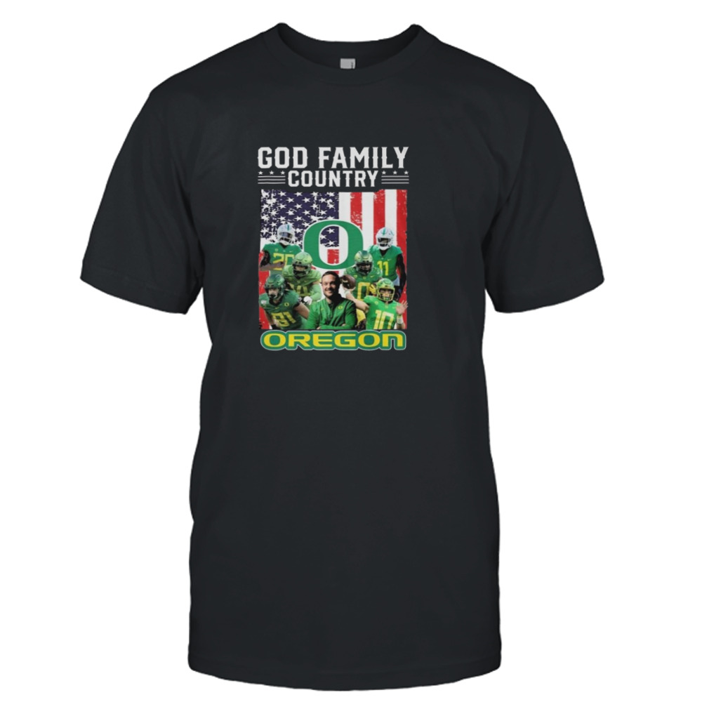God Family Country Oregon Ducks USA Flag 2023 Shirt