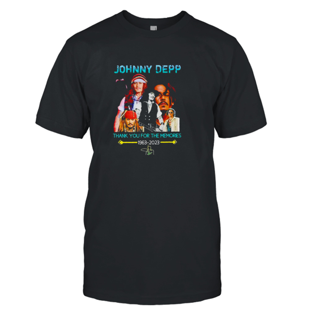 Johnny Depp thank you for the memories 1963 2023 signature shirt