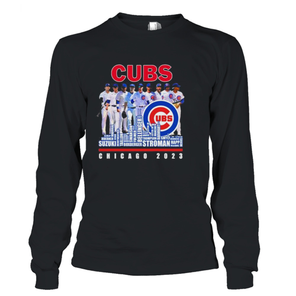 OfficiaI Chicago Cubs 2023 baseball team names skyline T-shirt, hoodie,  tank top, sweater and long sleeve t-shirt