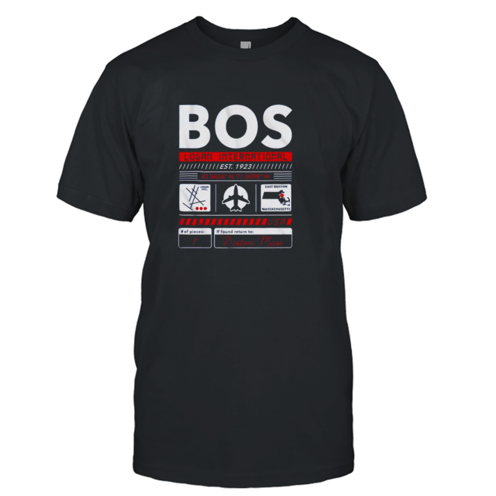BOS logan international airport code shirt
