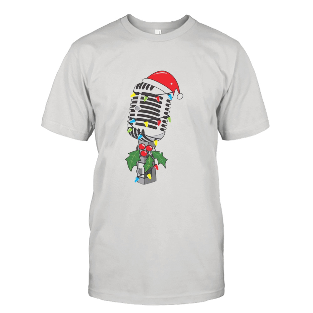 Singer Mic Microphone Christmas Tree shirt