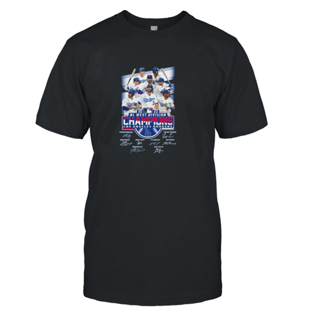 2023 AL West Division Champions Los Angeles Dodgers Signatures T-Shirt