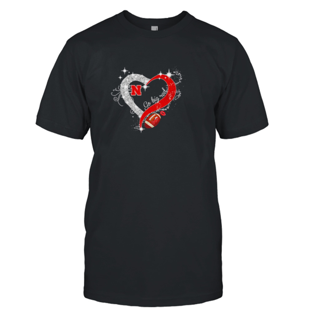 Nebraska Cornhuskers go big red diamond heart shirt