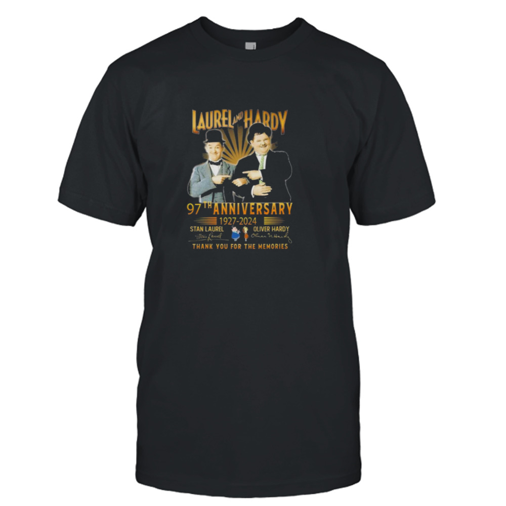 laurel And Hardy 97th Anniversary 1927 – 2024 Thank You For The Memories T-Shirt
