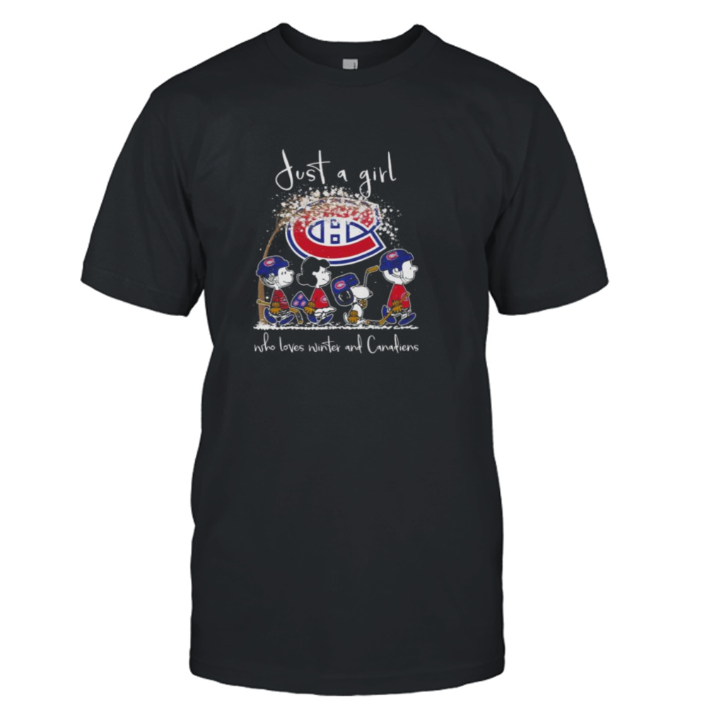 Peanuts Characters Just A Girl Who Loves Winter And Canadiens shirt