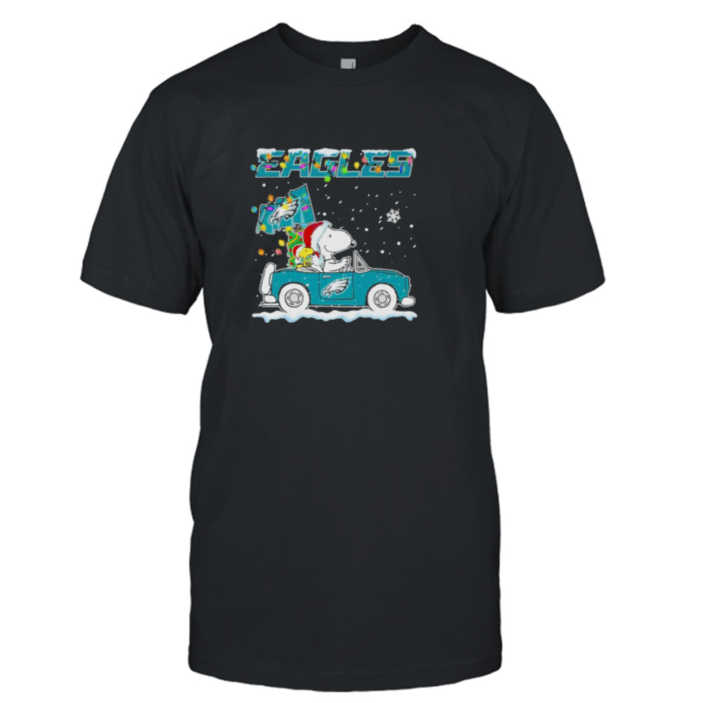 Snoopy and Philadelphia Eagles Christmas Car 2023 Shirt
