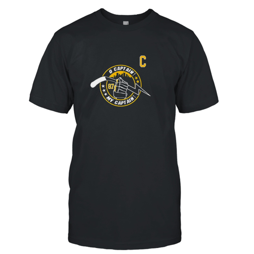 Pittsburgh Penguins 0 Captain Number 87 My Captain Pittsburgh Clothing Company T-Shirt