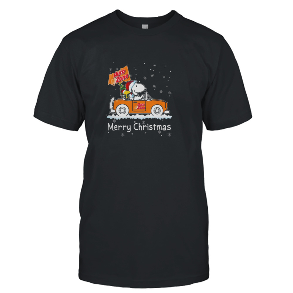 Snoopy And Woodstock Driving Car Auto Zone Christmas 2023 Shirt