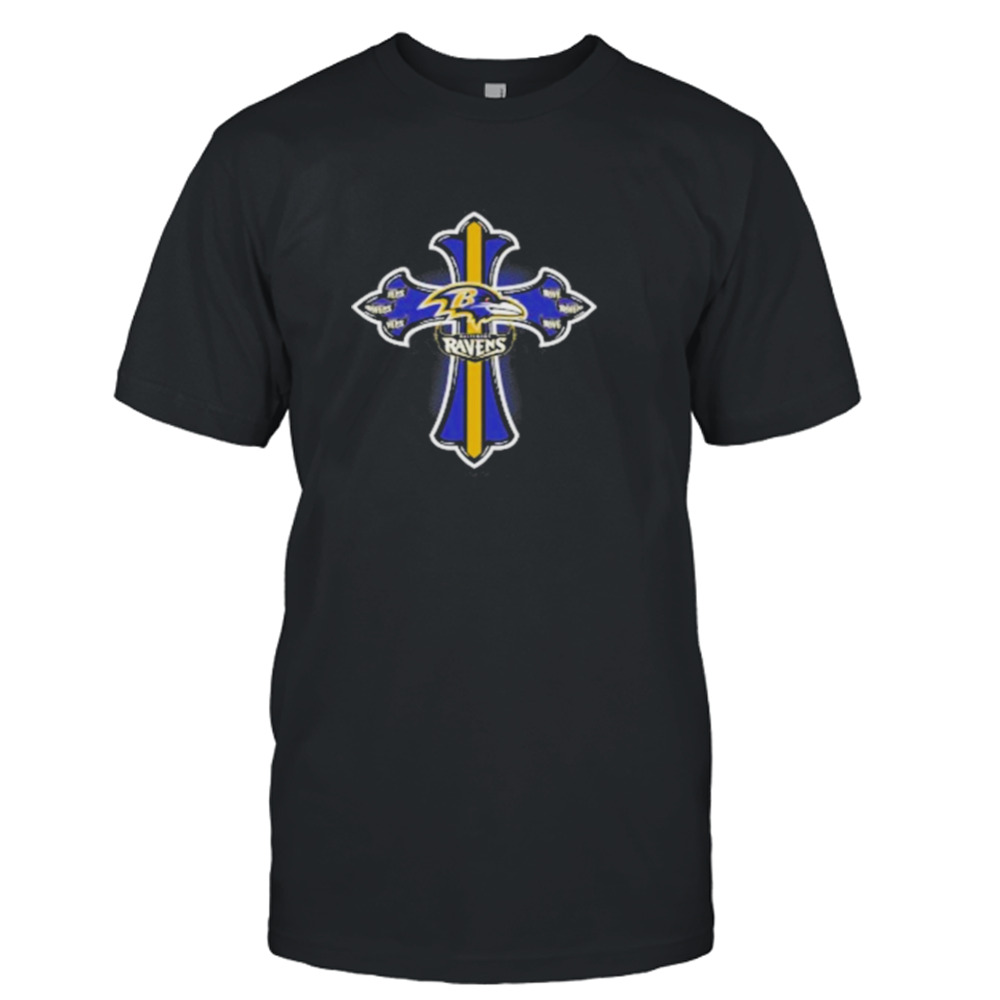 NFL Blue Crusader Cross Baltimore Ravens 2024 T-Shirt