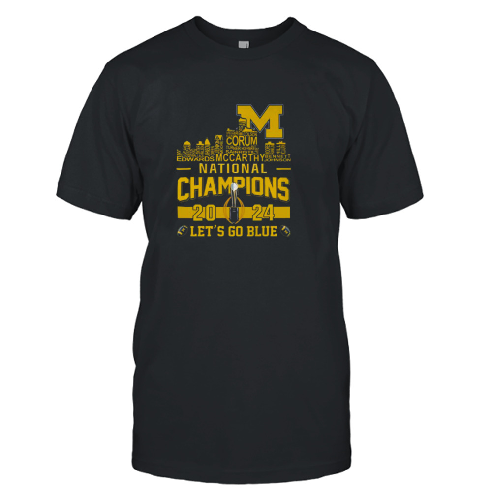Michigan Wolverines City Players Names 2024 College Football National Champions Shirt